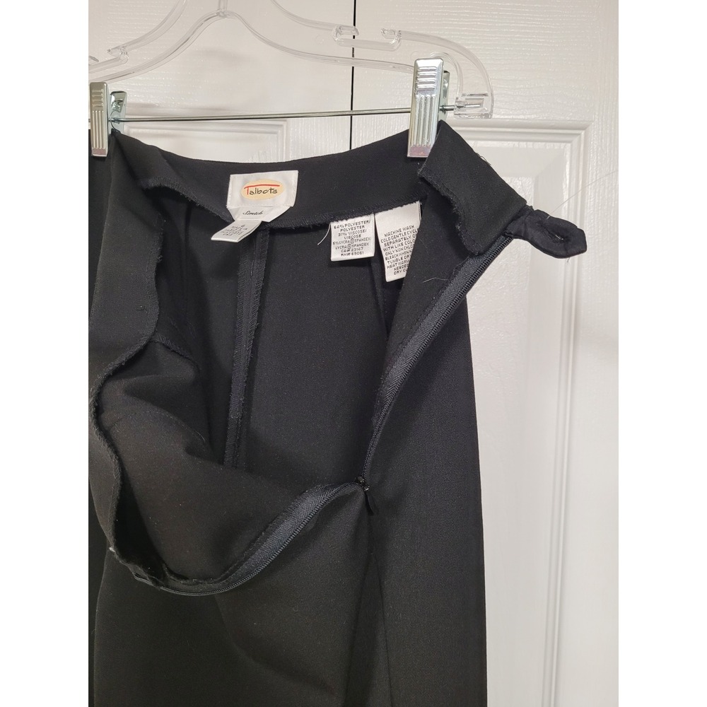 Talbots Womens Black Stretch Side Zip Straight Leg Dress Pants Slit Hem Size 6 - Picture 3 of 6